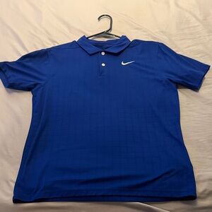 Blue Square Pattern Nike Golf Polo